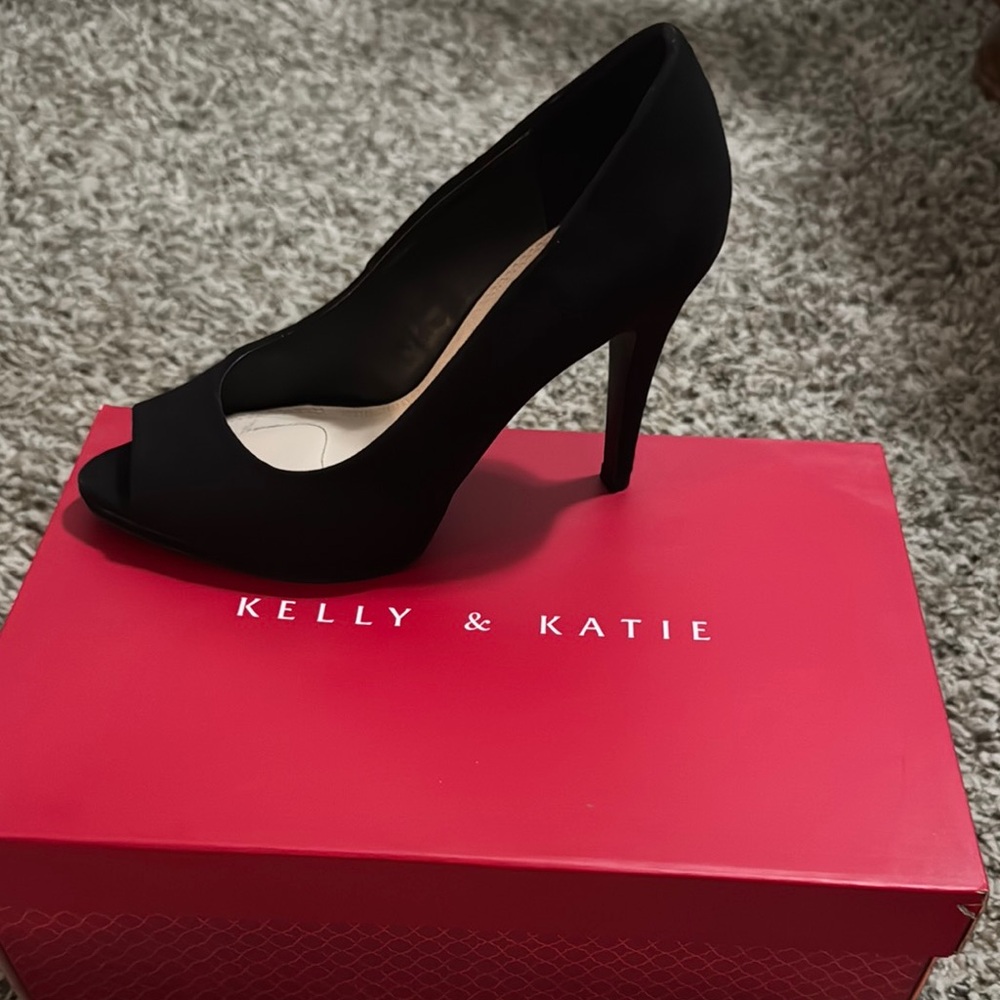Kelly & Katie Black Suede Stiletto Heels